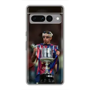 Чехол с футболистом Ламин Ямаль Google Pixel 7 Pro (Ямаль с кубком)