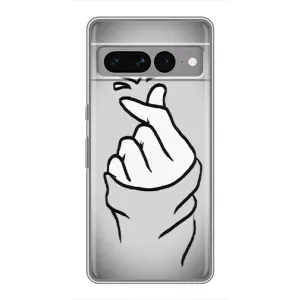 Чехол с принтом для Google Pixel 7 Pro (AlphaPrint - Знак сердечка) (Значок Love)