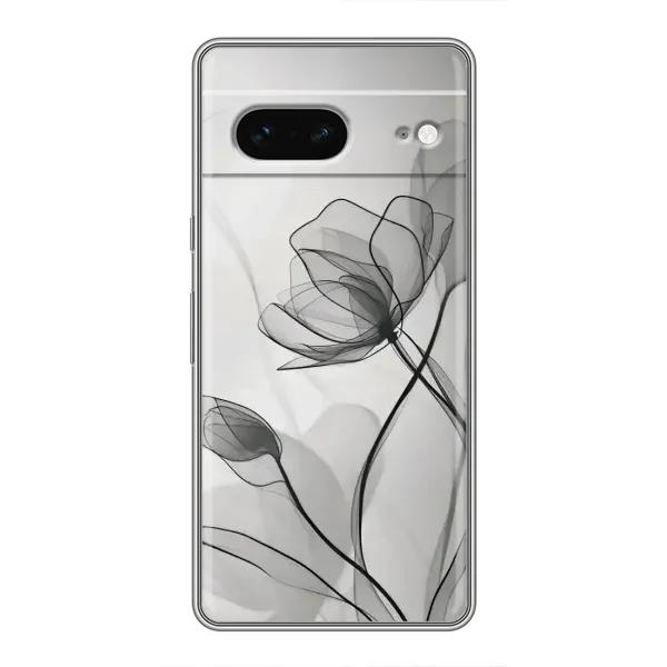 Чехол с принтом «Черные цветы» для Google Pixel 7 Чехол с принтом «Черные цветы» для Google Pixel 7