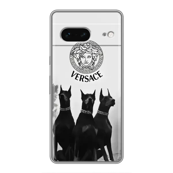 Чохол з принтом «Доберман Версаче» для Google Pixel 7