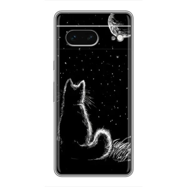 Чохол з принтом «Котик і місяць» для Google Pixel 7