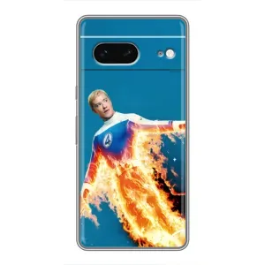 Чохол з принтом Фантастична четвірка для Google Pixel 7 (Людина-факел у вогні)