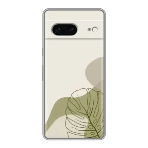 Силконовий чохол з принтом в квітах на Google Pixel 7 (Зелена монстера дизайн)