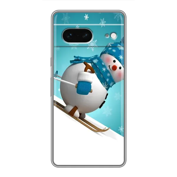 Чехол с принтом «Снеговик на лыжах» для Google Pixel 7 Чехол с принтом «Снеговик на лыжах» для Google Pixel 7