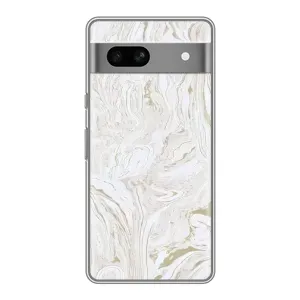 Мраморный чехол на Google Pixel 7A (VPrint) (Белый мрамор)