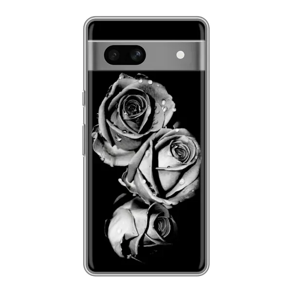 Чохол з принтом «Чорна троянда» для Google Pixel 7A