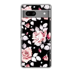 Чехлы с Цветами для Google Pixel 7A (VPrint) (Цветочки на черном)