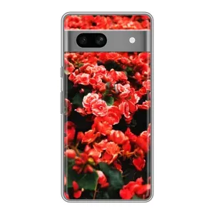 Чехлы с Цветами для Google Pixel 7A (VPrint) (Цветы красные)
