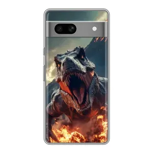 Чохол з картинкою 'Хижаки' для Google Pixel 7A (Вогняний динозавр)