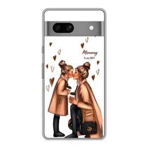 Чехол с печатью для Google Pixel 7A - (Мама с ребенком) (AlphaPrint) (Дочка и мама)