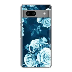 Чехлы (ART) Цветы на Google Pixel 7A (VPrint) (Голубые Бутоны)