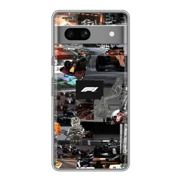 Чохол з принтом «Гоночний колаж Ф1» для Google Pixel 7A