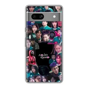 Чехол Гра в кальмара для Google Pixel 7A (Коллаж Игра кальмара)