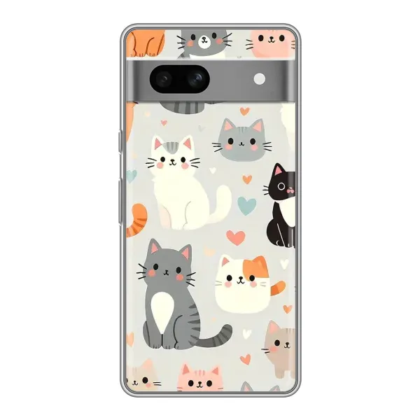 Чохол з принтом «Колаж котів» для Google Pixel 7A Чохол з принтом «Колаж котів» для Google Pixel 7A