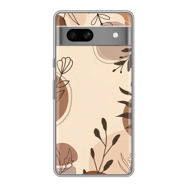 Чехол с принтом «Коричневые цветы» для Google Pixel 7A