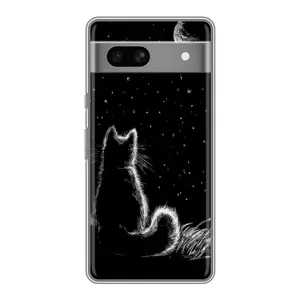 Чехол с принтом для Google Pixel 7A (AlphaPrint) Модные коты