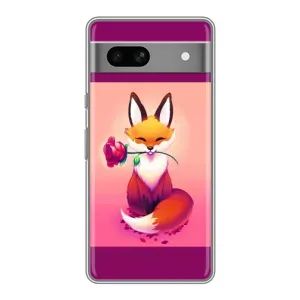 Чехлы с картинкой Лисички для Google Pixel 7A (VPrint) (Лисичка с розочкой)
