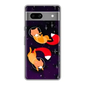 Чехлы с картинкой Лисички для Google Pixel 7A (VPrint) (Лисички космонавты)