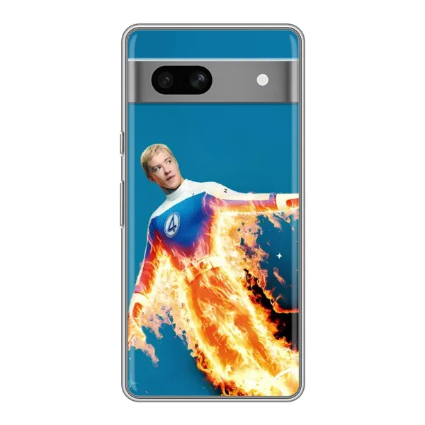 Чехол с принтом «Человек-факел в огне» для Google Pixel 7A