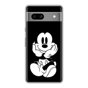 Эксклюзивный чехол для Google Pixel 7A (AlphaPrint - Мультяшные) (Микки на черном)