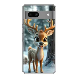 Яскравий чохол для Google Pixel 7A з Зимові Оленята (Оленятко в лісі)
