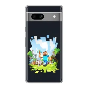Чохол Майнкрафт на Google Pixel 7A (AlphaPrint) Minecraft (персонажі Minecraft)