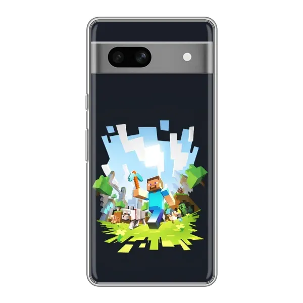 Чехол с принтом «персонажи Minecraft» для Google Pixel 7A