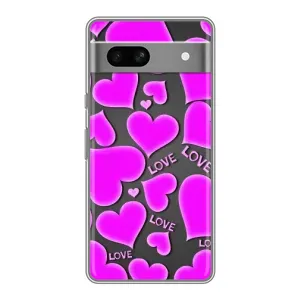 Чехлы для любимой на Гугл Пиксель 7А (VPrint) (Pink hearts)
