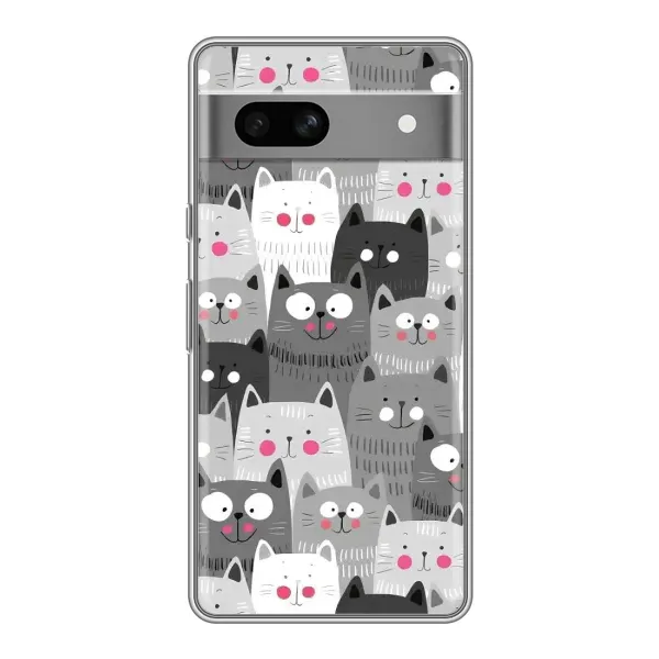 Чохол з принтом «Мальовані котики» для Google Pixel 7A