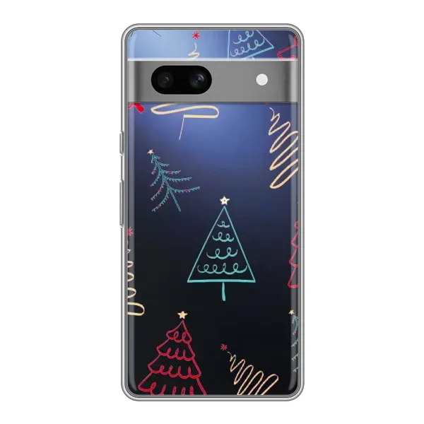 Чохол з принтом «Різдвяні ялинки» для Google Pixel 7A