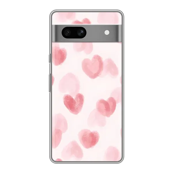 Чехол с принтом «Розовые сердечки» для Google Pixel 7A