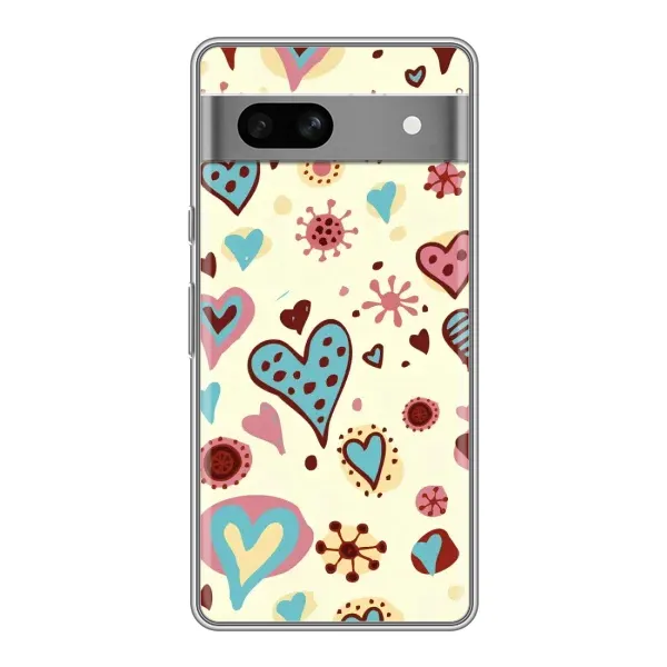 Чехол с принтом «Сердечки» для Google Pixel 7A