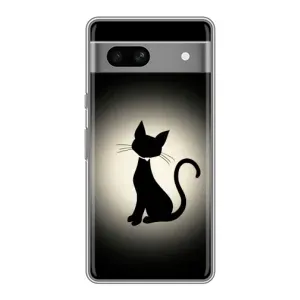 Чохол з принтом для Google Pixel 7A (AlphaPrint) Модні коти (Силует котика)