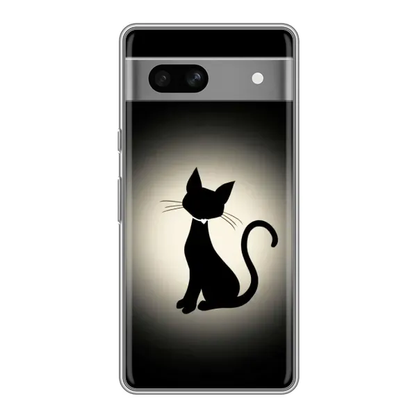 Чохол з принтом «Силует котика» для Google Pixel 7A