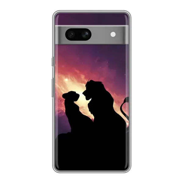 Чохол з принтом «Силует Сімба і Налу» для Google Pixel 7A Чохол з принтом «Силует Сімба і Налу» для Google Pixel 7A
