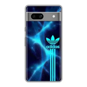 Чехлы Адидас для Google Pixel 7A (AlphaPrint) (Синий Адидас)