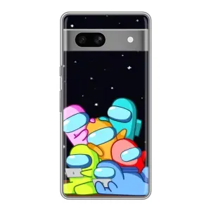 Чехол Амонг Ас для Google Pixel 7A (AlphaPrint) (Скины в космосе)
