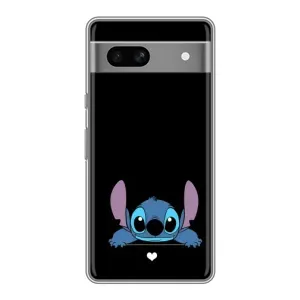 Чохол з принтом Стіч на Google Pixel 7A (Стіч на чорному)