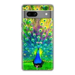 Чехол с птицами на Google Pixel 7A (VPrint) (Яркий Павлин)