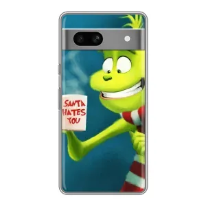 Різдвяні Чохли для Google Pixel 7A (VPrint) (Зелений Грінч)