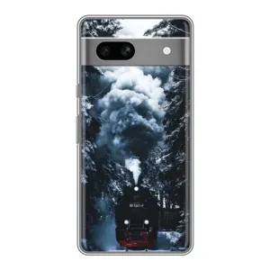 Новорічні, Святкові Чохли для Google Pixel 7A - 2024 год (Зимовий потяг)