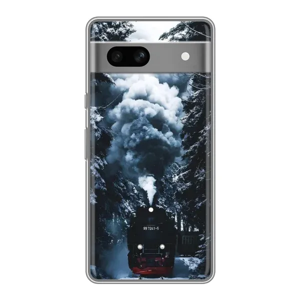 Чехол с принтом «Зимний поезд» для Google Pixel 7A