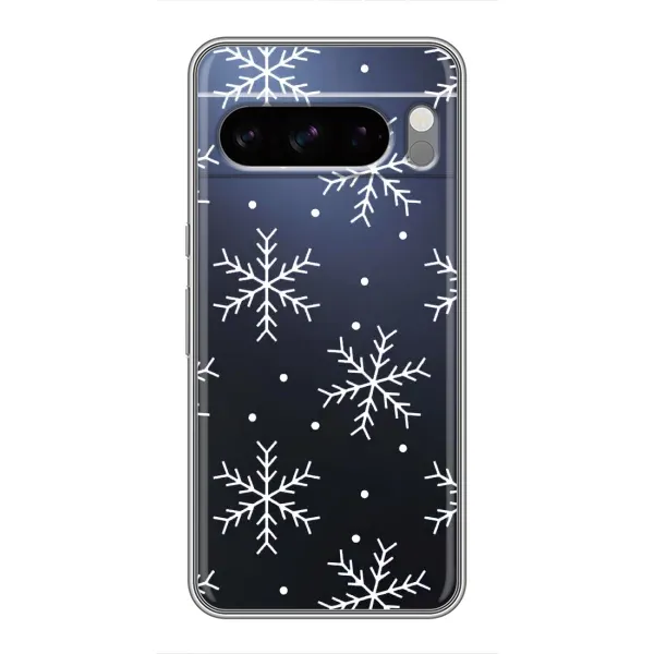 Чехол с принтом «Белые снежинки» для Google Pixel 8 Pro
