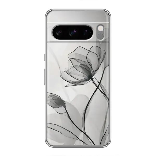 Чохол з принтом «Чорні квіти» для Google Pixel 8 Pro