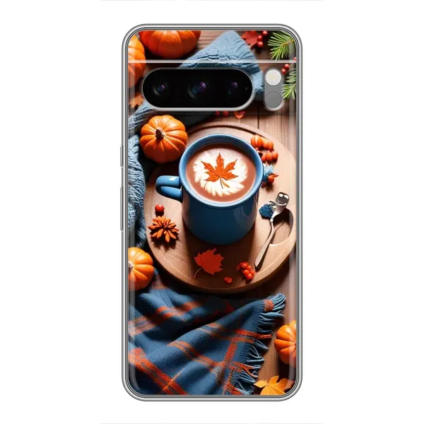 Чохол з принтом «Кава і гарбузики» для Google Pixel 8 Pro