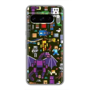 Чехол Майнкрафт на Google Pixel 8 Pro (AlphaPrint) Minecraft (Коллаж Майнкрафт)
