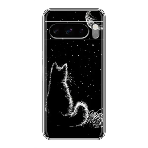 Чехол с принтом «Котик и луна» для Google Pixel 8 Pro