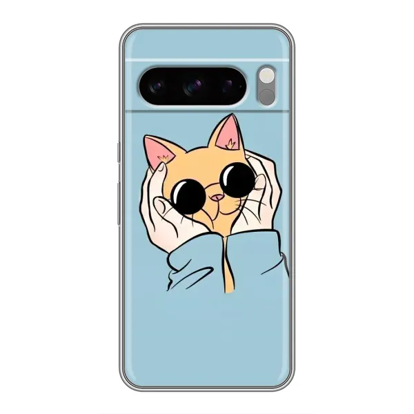 Чохол з принтом «Котик в окулярах» для Google Pixel 8 Pro