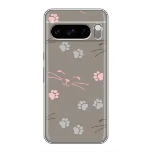 Чехол с рисунком кот на Google Pixel 8 Pro (Лапы и усы)