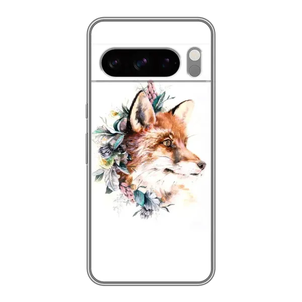 Чехол с принтом «Лисичка в цветочках» для Google Pixel 8 Pro